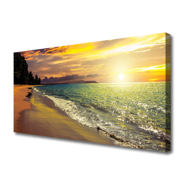 Obraz na plátne Slnko pláž more krajina