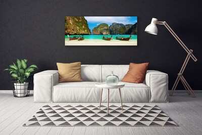 Obraz na plátne Pláž more hory príroda