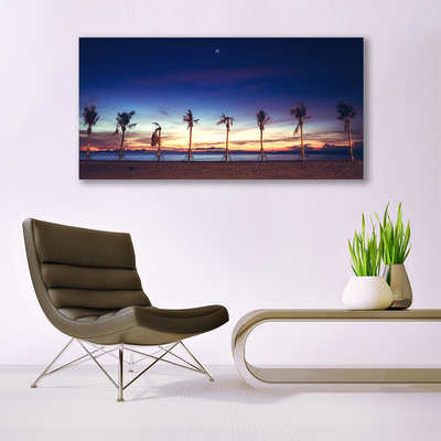 Obraz na plátne Palma strom more krajina