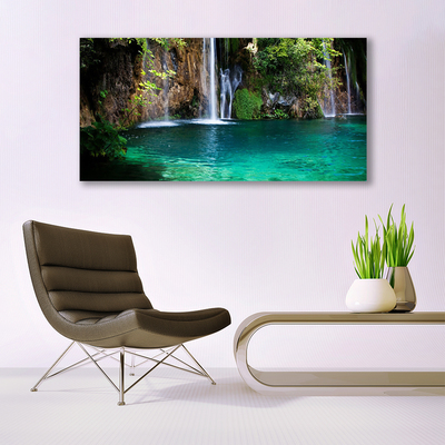 Obraz na plátne Jazero vodopád príroda