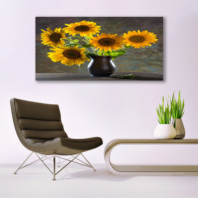Obraz na plátne Slnečnica váza rastlina