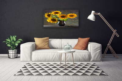 Obraz na plátne Slnečnica váza rastlina