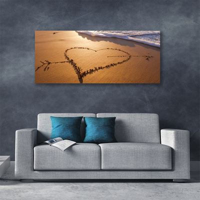 Obraz na plátne Pláž srdce more umenie