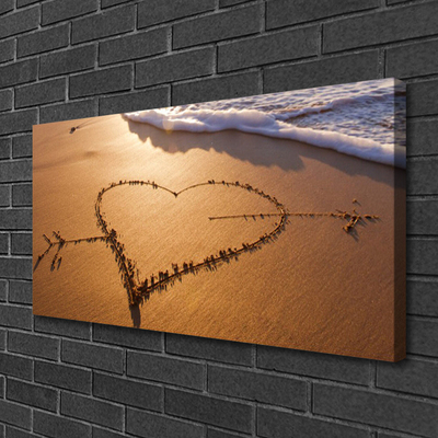 Obraz na plátne Pláž srdce more umenie
