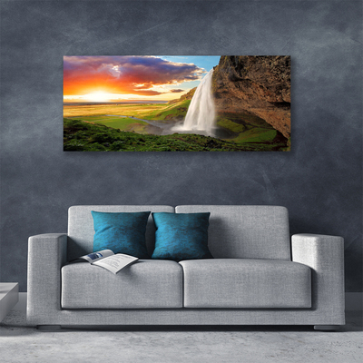 Obraz na plátne Hora vodopád príroda