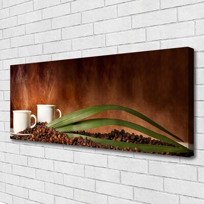 Obraz na plátne Šálky káva zrnká kuchyňa