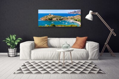 Obraz na plátne Záliv hora pláž krajina