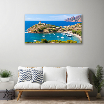 Obraz na plátne Záliv hora pláž krajina