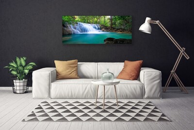 Obraz na plátne Vodopád jazero les príroda