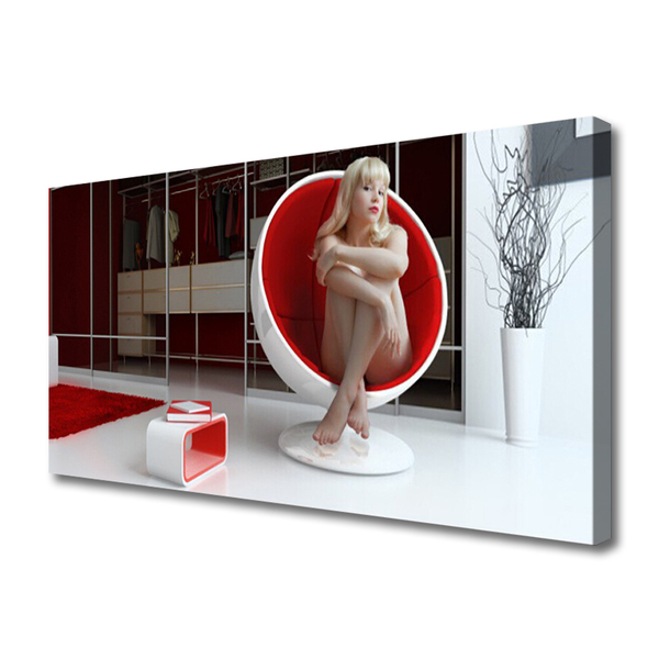 Obraz na plátne Izba nahá žena