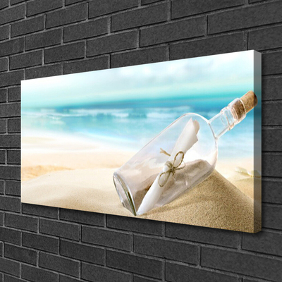 Obraz na plátne Pláž fľaša list umenie