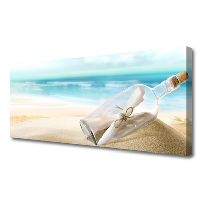 Obraz na plátne Pláž fľaša list umenie