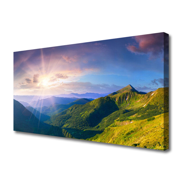 Obraz Canvas Hora lúka slnko krajina