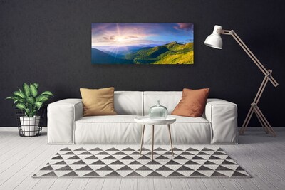 Obraz Canvas Hora lúka slnko krajina