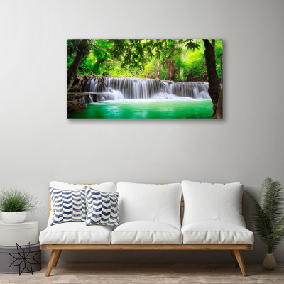 Obraz Canvas Vodopád jazero les príroda