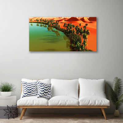 Obraz Canvas Jazero púšť palmy