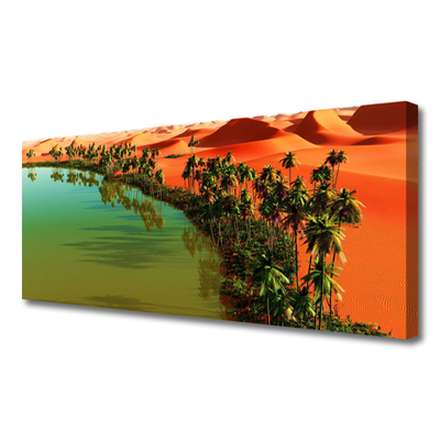 Obraz Canvas Jazero púšť palmy