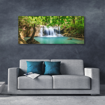 Obraz Canvas Vodopád jazero les príroda