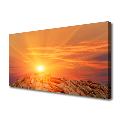 Obraz Canvas Slnko nebo hora krajina