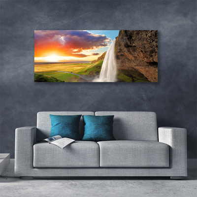 Obraz Canvas Vodopád slnko krajina