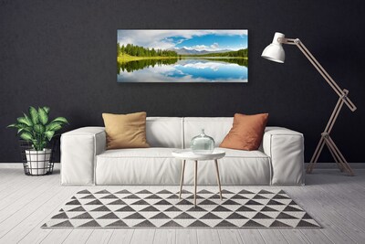 Obraz Canvas Les jazero hory príroda