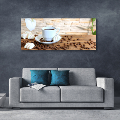 Obraz Canvas Hrnček káva zrnká kuchyňa