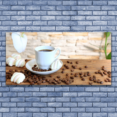 Obraz Canvas Hrnček káva zrnká kuchyňa