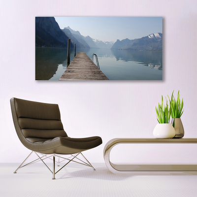 Obraz Canvas Mólo jazero hory príroda