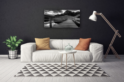 Obraz Canvas Mólo čiernobiele jazero