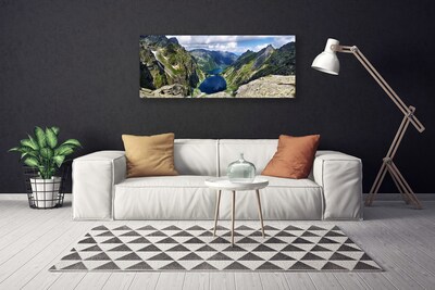 Obraz Canvas Hory údolie jazerá vrcholy