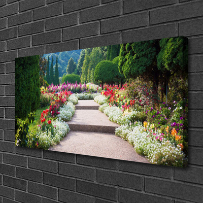 Obraz Canvas Park kvety schody záhrada