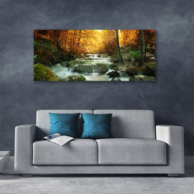 Obraz Canvas Vodopád príroda les jeseň