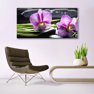 Obraz Canvas Orchidea kamene zen kúpele