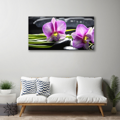 Obraz Canvas Orchidea kamene zen kúpele