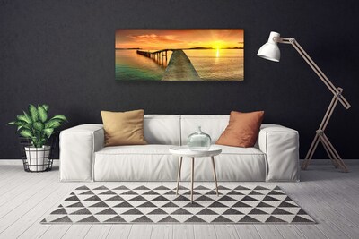 Obraz Canvas More slnko most krajina