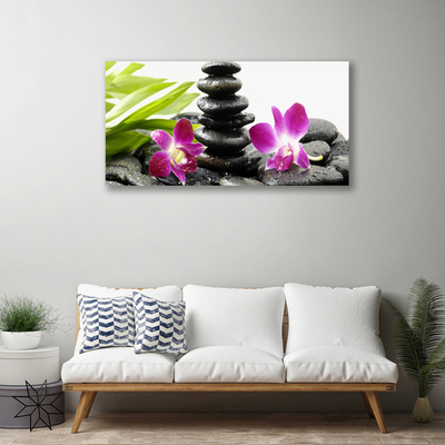 Obraz Canvas Kamene zen kúpele orchidea