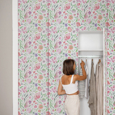 Fólia na nábytok s pastelovým kvetinovým motívom