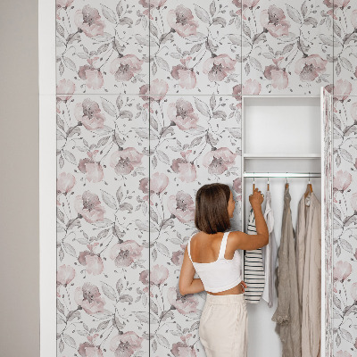 Samolepiaca tapeta na nábytok s pastelovým kvetinovým vzorom