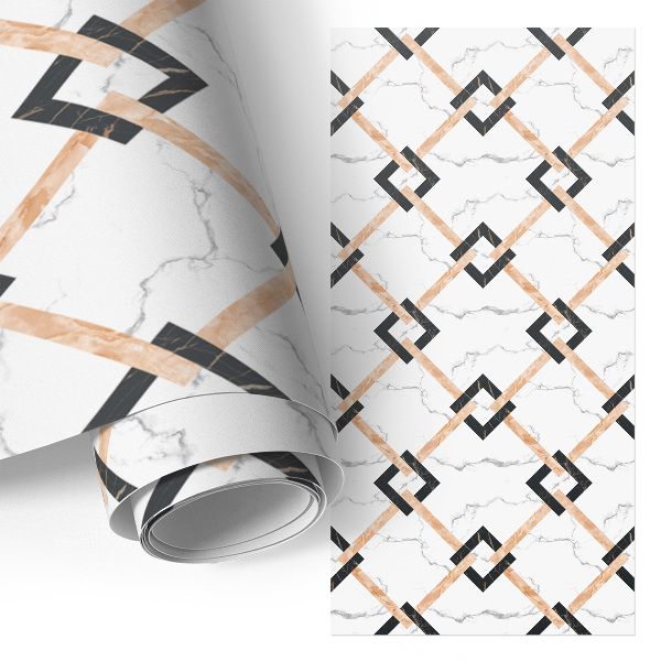 Lepiaca tapeta na nábytok s prúžkovým vzorom na efektnom mramore