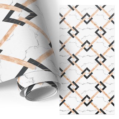 Lepiaca tapeta na nábytok s prúžkovým vzorom na efektnom mramore