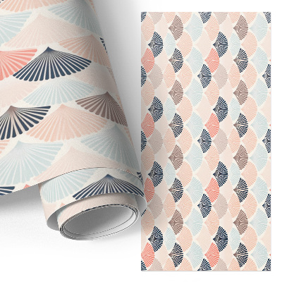 Fólia na nábytok v pastelovom prevedení s motívom vejárov