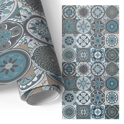 Nábytková fólia s motívom mandaly v tvare dlaždíc