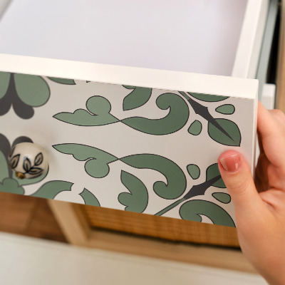 Fólia na nábytok s dekorom v zelenej farbe