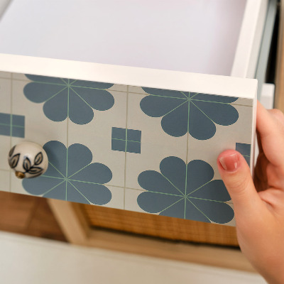 Samolepiaca tapeta na nábytok s kvetinovým geometrickým vzorom