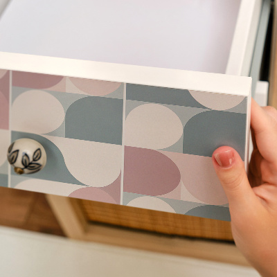 Samolepiaca fólia na nábytok s motívom geometrických pastelových tvarov