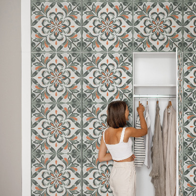 Samolepiaca tapeta na nábytok s kvetinovým symetrickým vzorom