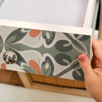 Samolepiaca tapeta na nábytok s kvetinovým symetrickým vzorom