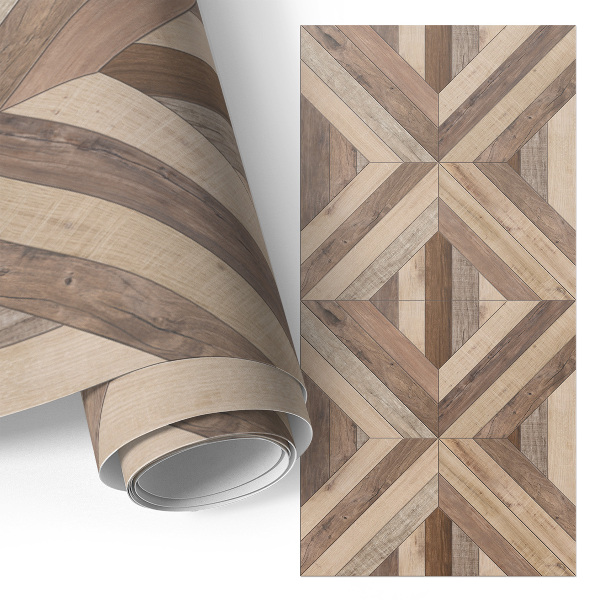 Lepiaca tapeta na nábytok s motívom dreveného puzzle