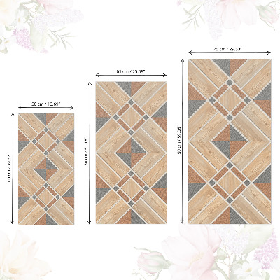 Lepiaca tapeta na nábytok s motívom drevenej mozaiky