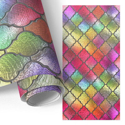 Nalepovacia fólia na nábytok s dúhovým vitrážovým motívom